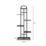 SOGA 2X 6 Tier 7 Pots Black Metal Plant Stand Flowerpot Display Shelf Rack Indoor Home Office Decor - Cafe Supply