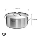 SOGA Stock Pot 58L Top Grade Thick Stainless Steel Stockpot 18/10 - Cafe Supply
