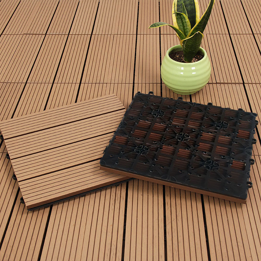 SOGA 2X 11 pcs Coffee DIY Wooden Composite Decking Tiles Garden Outdoor Backyard Flooring Home Decor - Cafe Supply