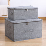 SOGA 2X Grey Small Portable Double Zipper Storage Box Moisture Proof Clothes Basket Foldable Home Organiser - Cafe Supply