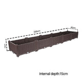 SOGA 2X 200cm Raised Planter Box Vegetable Herb Flower Outdoor Plastic Plants Garden Bed - Cafe Supply