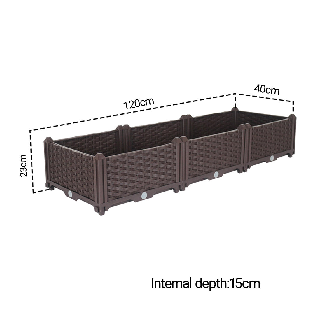 SOGA 2X 120cm Raised Planter Box Vegetable Herb Flower Outdoor Plastic Plants Garden Bed - Cafe Supply