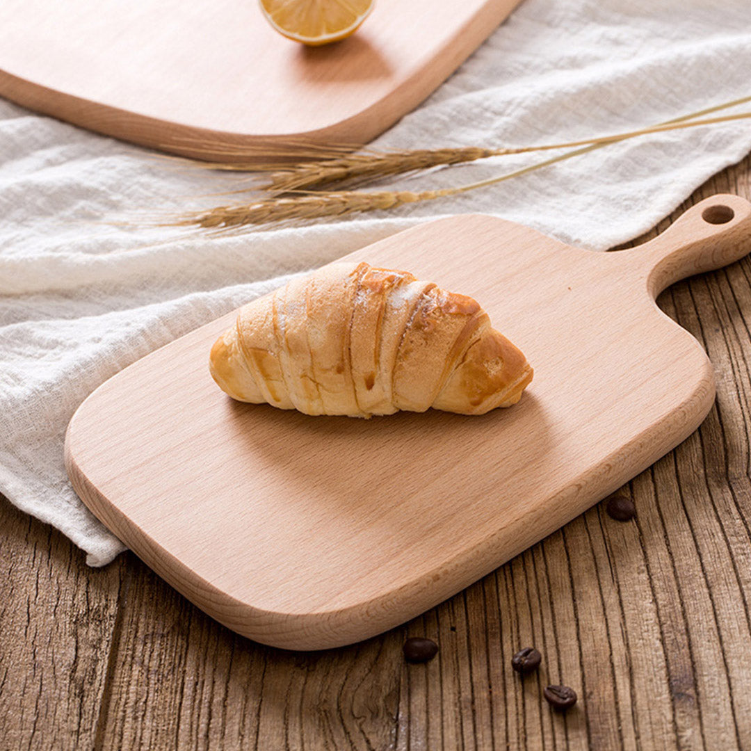 SOGA 26cm Brown Rectangle Wooden Serving Tray Chopping Board Paddle with Handle Home Decor - Cafe Supply