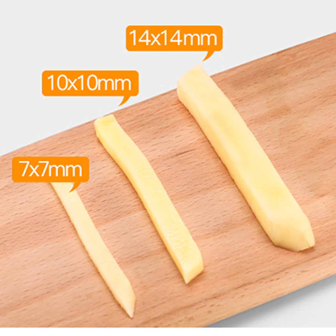 SOGA 2X Commercial Potato French Fry Fruit Vegetable Cutter Stainless Steel 3 Blades - Cafe Supply