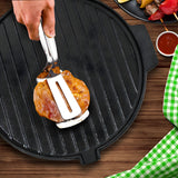 SOGA 2X 30CM Round Cast Iron Korean BBQ Grill Plate with Handles and Drip Lip - Cafe Supply