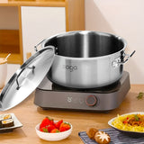 SOGA Dual Burners Cooktop Stove, 17L Stainless Steel Stockpot 28cm and 30cm Induction Casserole - Cafe Supply
