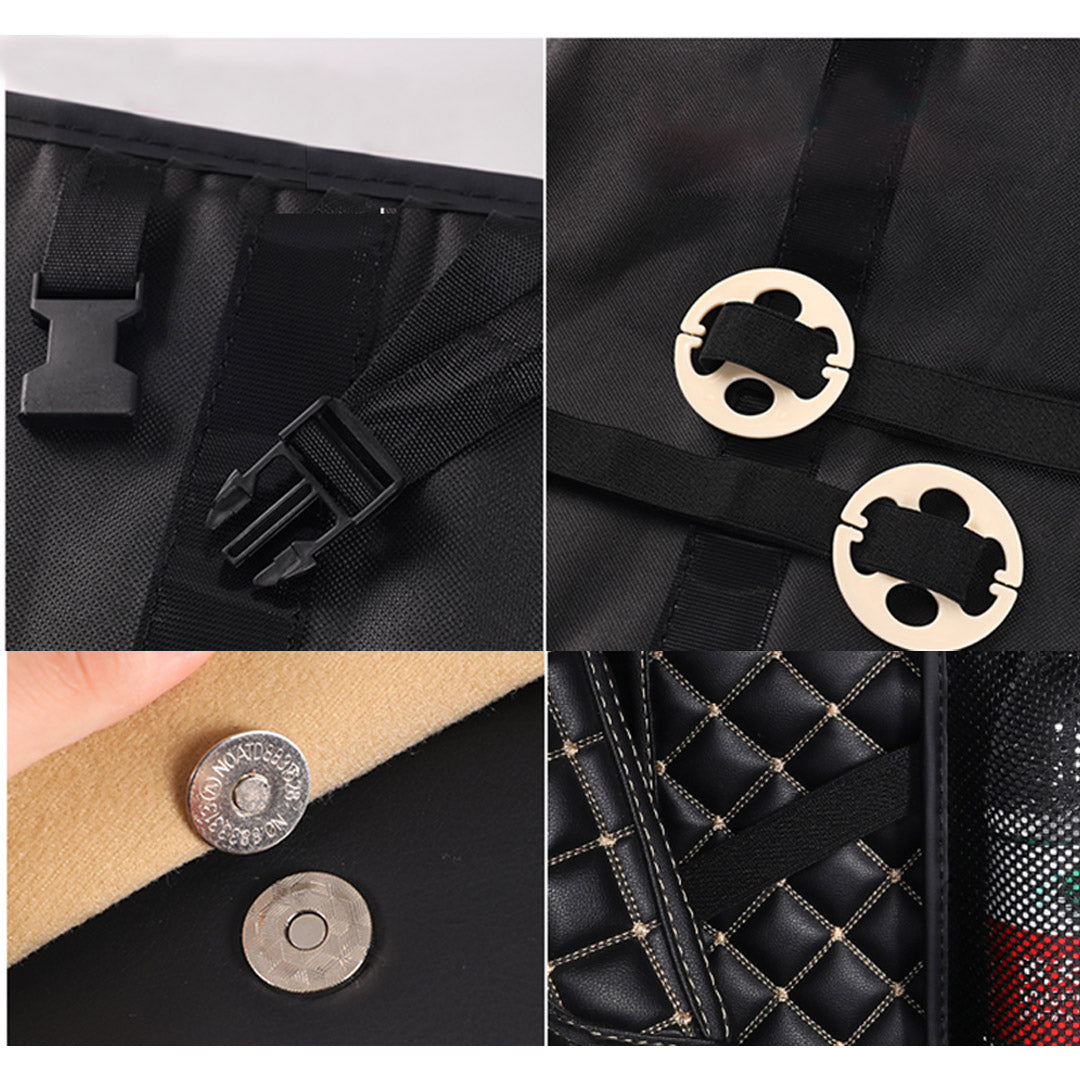 SOGA 2X High Quality Leather Car Rear Back Seat Storage Bag Organizer Interior Accessories Black - Cafe Supply