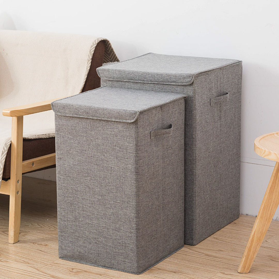 SOGA 2X Grey Large Collapsible Laundry Hamper Storage Box Foldable Canvas Basket Home Organiser Decor - Cafe Supply
