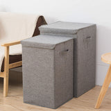 SOGA 2X Grey Large Collapsible Laundry Hamper Storage Box Foldable Canvas Basket Home Organiser Decor - Cafe Supply