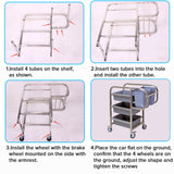 SOGA 2X 3 Tier Food Trolley Food Waste Cart Five Buckets Kitchen Food Utility 82x43x92cm Square - Cafe Supply
