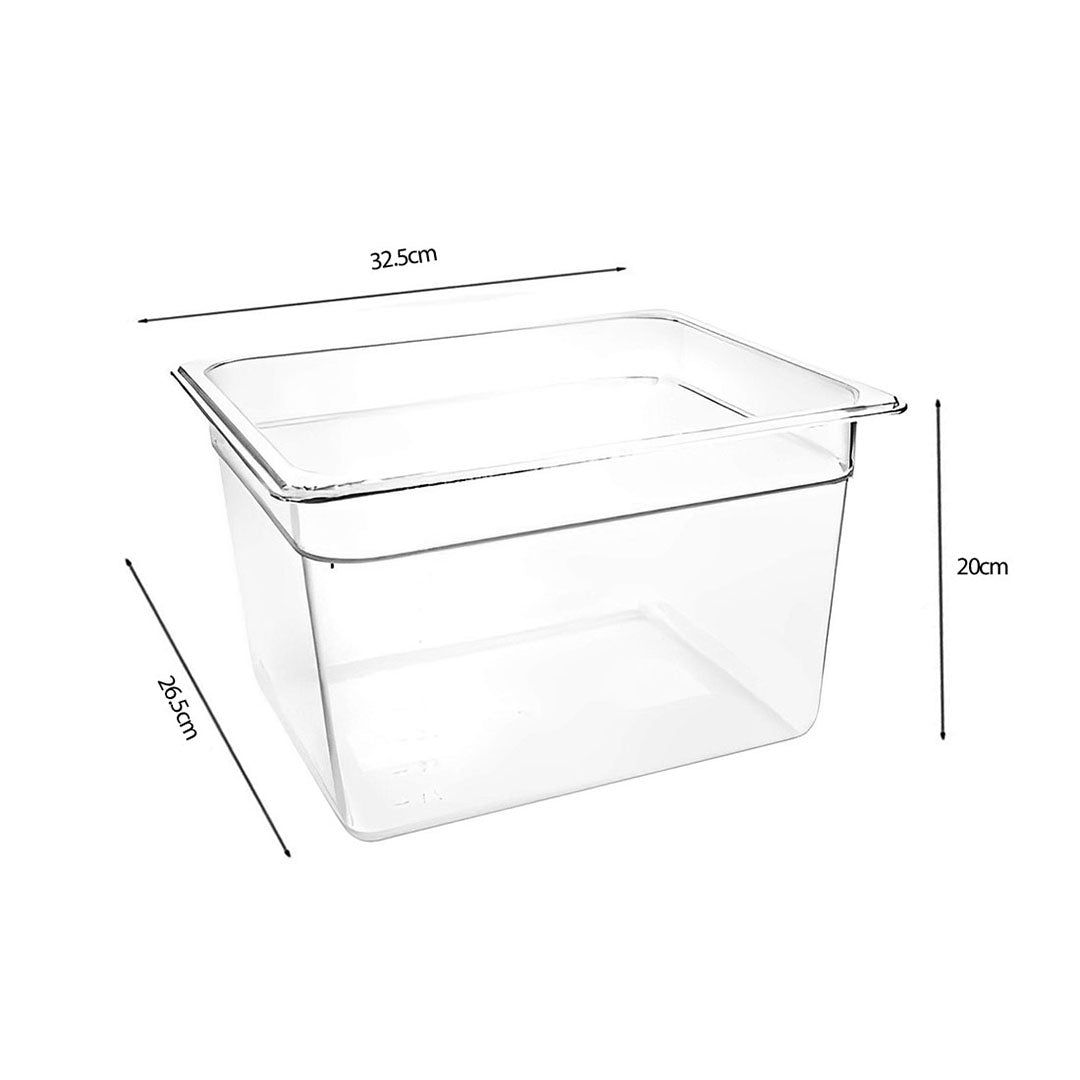 SOGA 200mm Clear Gastronorm GN Pan 1/2 Food Tray Storage Bundle of 6 - Cafe Supply