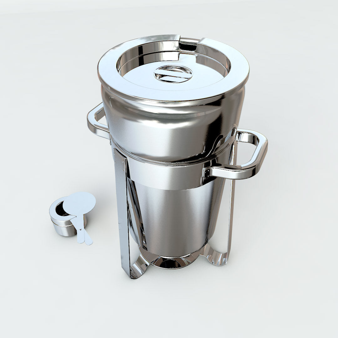 SOGA 2X 7L Round Stainless Steel Soup Warmer Marmite Chafer Full Size Catering Chafing Dish - Cafe Supply