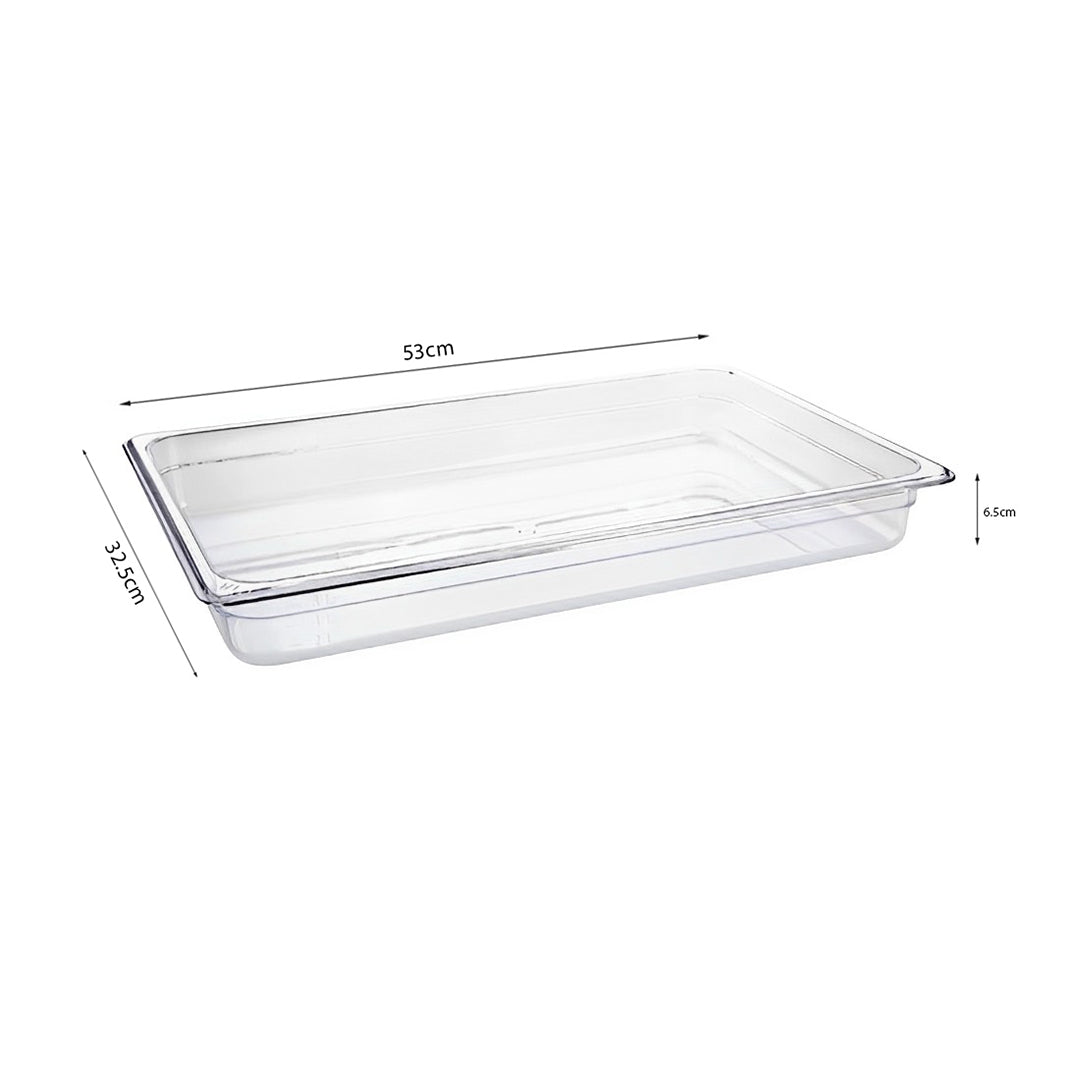 SOGA 65mm Clear Gastronorm GN Pan 1/1 Food Tray Storage Bundle of 4 with Lid - Cafe Supply