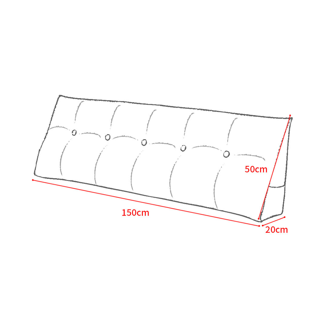 SOGA 2X 150cm Beige Triangular Wedge Bed Pillow Headboard Backrest Bedside Tatami Cushion Home Decor - Cafe Supply