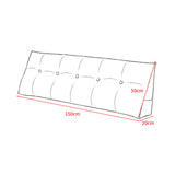 SOGA 2X 150cm Beige Triangular Wedge Bed Pillow Headboard Backrest Bedside Tatami Cushion Home Decor - Cafe Supply
