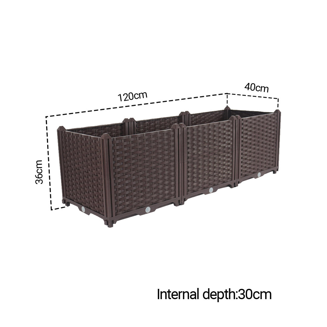 SOGA 2X 120cm Raised Planter Box Vegetable Herb Flower Outdoor Plastic Plants Garden Bed Deepen - Cafe Supply