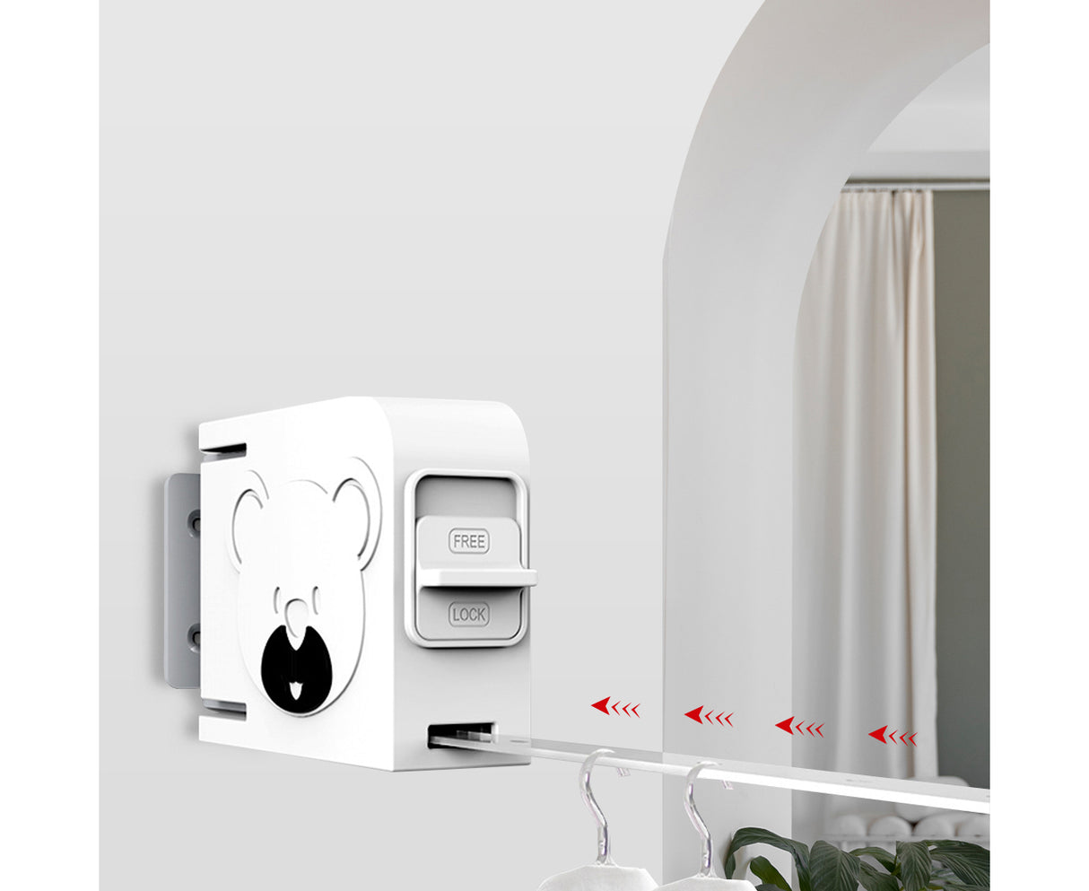 SOGA 160mm Wall-Mounted Clothes Line Dry Rack Retractable Space-Saving Foldable Hanger White - Cafe Supply