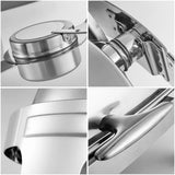 SOGA 6L Round Chafing Stainless Steel Food Warmer with Glass Roll Top - Cafe Supply