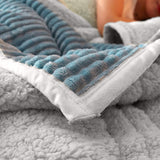 SOGA Blue Throw Blanket Warm Cozy Double Sided Thick Flannel Coverlet Fleece Bed Sofa Comforter - Cafe Supply