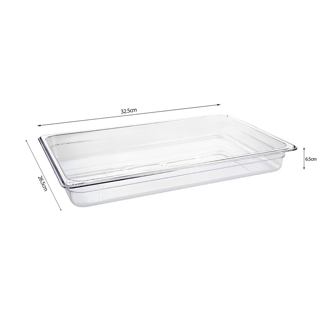SOGA 65mm Clear Gastronorm GN Pan 1/2 Food Tray Storage Bundle of 2 with Lid - Cafe Supply