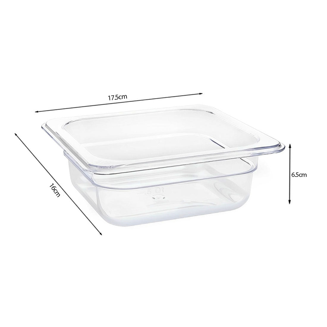 SOGA 65mm Clear Gastronorm GN Pan 1/6 Food Tray Storage Bundle of 2 with Lid - Cafe Supply