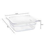 SOGA 65mm Clear Gastronorm GN Pan 1/6 Food Tray Storage Bundle of 2 with Lid - Cafe Supply