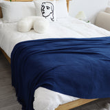 SOGA 2X Royal Blue Acrylic Knitted Throw Blanket Solid Fringed Warm Cozy Woven Cover Couch Bed Sofa Home Decor - Cafe Supply