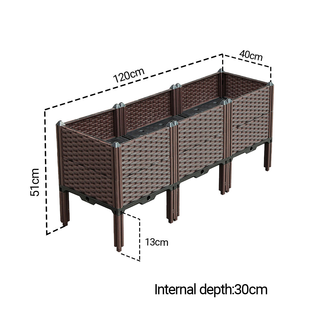 SOGA 120cm Raised Planter Box Vegetable Herb Flower Outdoor Plastic Plants Garden Bed with Legs Deepen - Cafe Supply