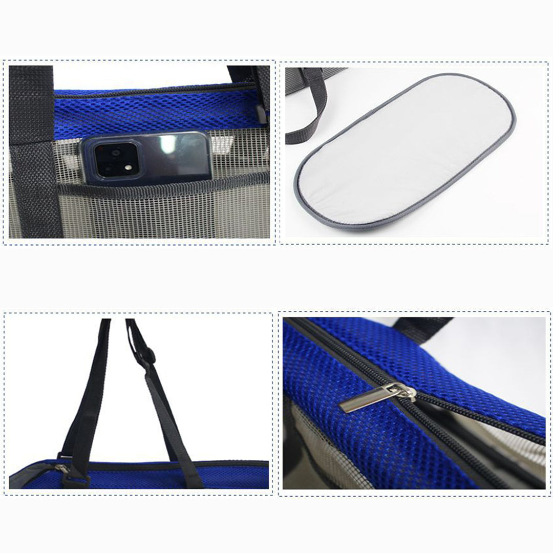 SOGA 2X Grey Pet Carrier Bag Breathable Net Mesh Tote Pouch Dog Cat Travel Essentials - Cafe Supply