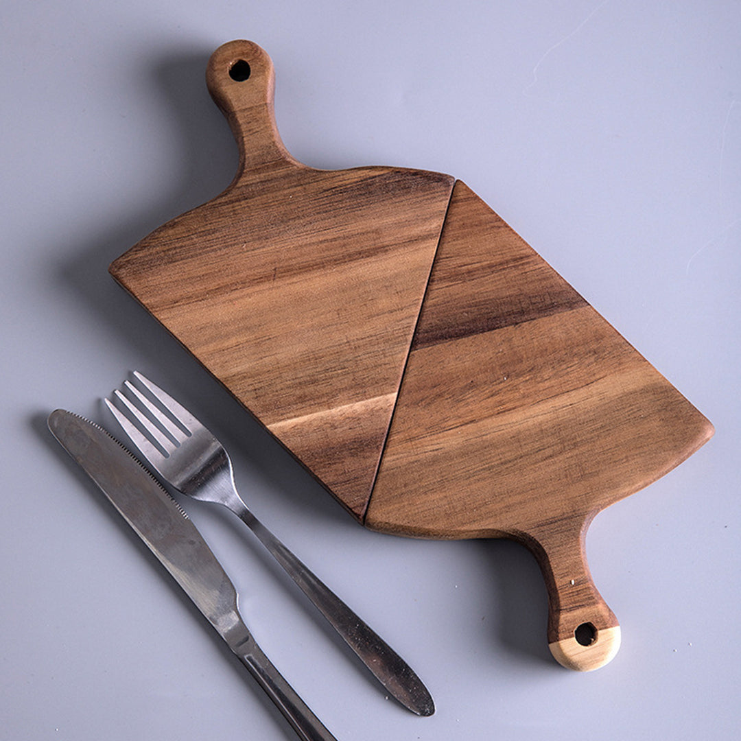 SOGA 2X  6 pcs Brown Round Divisible Wood Pizza Server Food Plate Board Pizza Paddle Cutting Board Home Decor - Cafe Supply