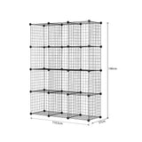 SOGA 2X Black Portable 12-Cube Storage Organiser Foldable DIY Modular Grid Space Saving Shelf - Cafe Supply