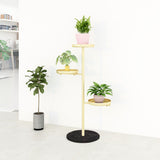 SOGA 3 Tier Gold Round Plant Stand Flowerpot Tray Display Living Room Balcony Metal Decorative Shelf - Cafe Supply