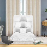 SOGA Floor Recliner Folding Lounge Sofa Futon Couch Folding Chair Cushion White - Cafe Supply