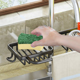 SOGA 2X Black Kitchen Sink Organiser Faucet Soap Sponge Caddy Rack Drainer with Towel Bar Holder - Cafe Supply