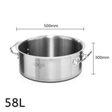 SOGA Stock Pot 58L Top Grade Thick Stainless Steel Stockpot 18/10 Without Lid - Cafe Supply