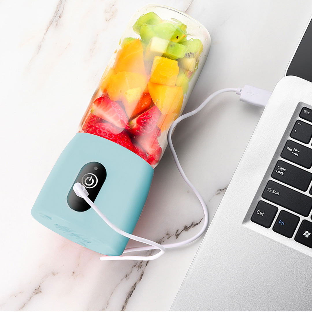 SOGA 2X Portable Mini USB Rechargeable Handheld Juice Extractor Fruit Mixer Juicer Blue - Cafe Supply