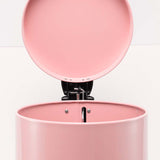 SOGA Foot Pedal Stainless Steel Rubbish Recycling Garbage Waste Trash Bin Round 12L Pink - Cafe Supply