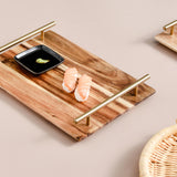 SOGA 2X 39cm Brown  Rectangle Wooden Acacia Food Serving Tray Charcuterie Board Home Decor - Cafe Supply