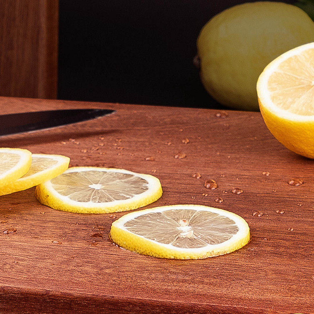 SOGA 26cm Rectangular Wooden Ebony Butcher Block Non-slip Chopping Food Serving Tray Charcuterie Board - Cafe Supply