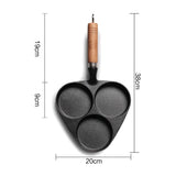 SOGA 3 Mold Cast Iron Breakfast Fried Egg Pancake Omelette Fry Pan - Cafe Supply