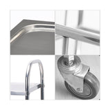 SOGA 2X 3 Tier 81x46x85cm Stainless Steel Kitchen Dinning Food Cart Trolley Utility Round Small - Cafe Supply
