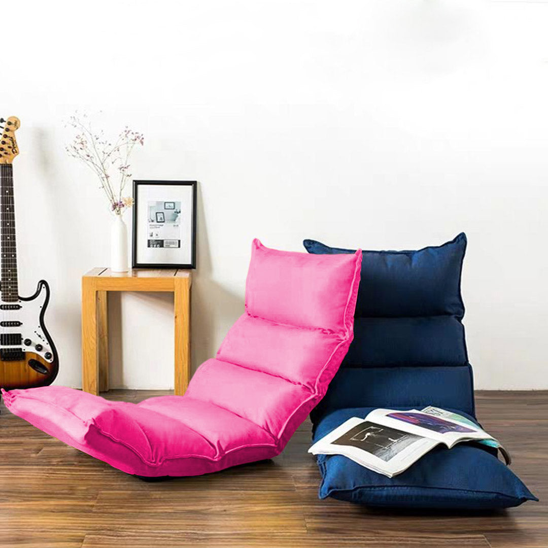 SOGA 2X Foldable Tatami Floor Sofa Bed Meditation Lounge Chair Recliner Lazy Couch Pink - Cafe Supply