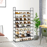 SOGA 10 Tier Shoe Storage Shelf Space-Saving Caddy Rack Organiser with Handle - Cafe Supply