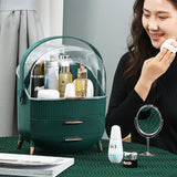 SOGA 2X 29cm Green Countertop Makeup Cosmetic Storage Organiser Skincare Holder Jewelry Storage Box with Handle - Cafe Supply