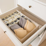 SOGA 2X Beige Flip Top Underwear Storage Box Foldable Wardrobe Partition Drawer Home Organiser - Cafe Supply