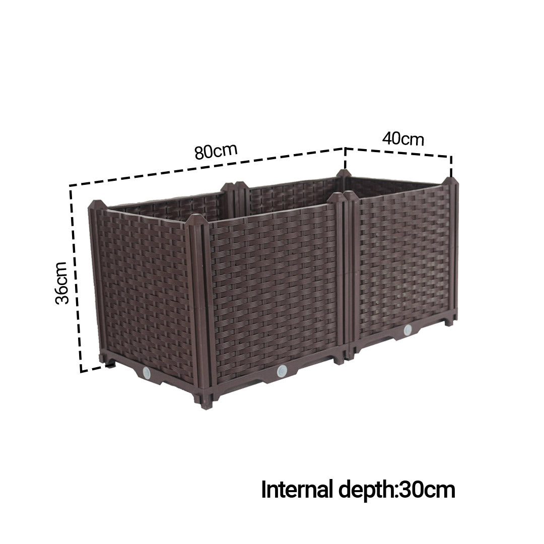 SOGA 2X 80cm Raised Planter Box Vegetable Herb Flower Outdoor Plastic Plants Garden Bed Deepen - Cafe Supply