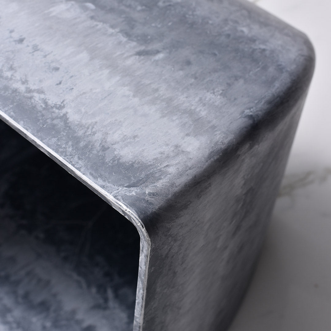 SOGA 27cm Weathered Grey Square Resin Plant Flower Pot in Cement Pattern Planter Cachepot for Indoor Home Office - Cafe Supply