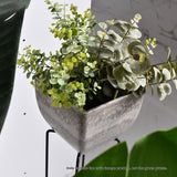 SOGA 2X 27cm Rock Grey Square Resin Plant Flower Pot in Cement Pattern Planter Cachepot for Indoor Home Office - Cafe Supply