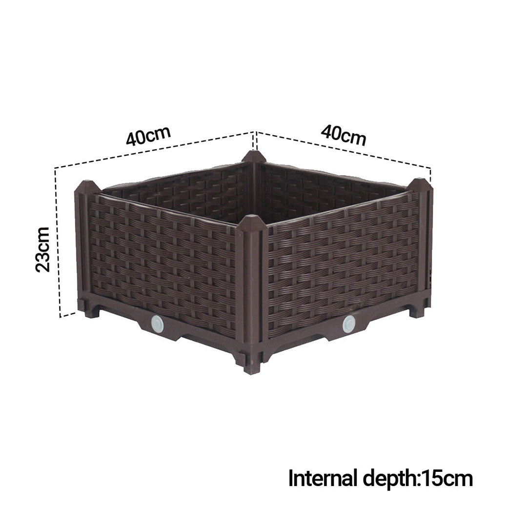 SOGA 2X 40cm Raised Planter Box Vegetable Herb Flower Outdoor Plastic Plants Garden Bed - Cafe Supply
