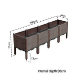 SOGA 2X 160cm Raised Planter Box Vegetable Herb Flower Outdoor Plastic Plants Garden Bed with Legs Deepen - Cafe Supply
